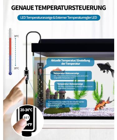 Buy Netonda 50W Aquarium Heater - Digital LED Temperature Control for 10-50L Fish & Turtle Tanks | Best for Freshwater & Saltwater - Buy Online on GoSupps.com