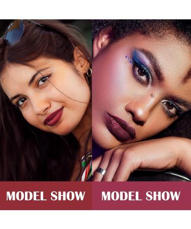 DAGEDA Lip Stain Set | Peel Off Lip Tint Tattoo | Waterproof Liquid Lipstick | Includes 3ML Empty Spray Bottle | Non-Stick Cup | Lip Makeup for Women Girls | Reddish Brown + Cherry - Buy Online on GoSupps.com