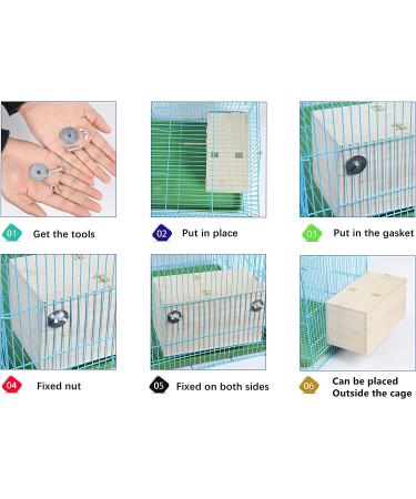 Wooden Parakeet Nesting Box with Coconut Fiber Toy - Ideal for Cockatiel Lovebirds Budgie Finch Canary - 7.8x4.8x4.8 - Buy Online on GoSupps.com