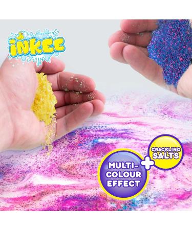 Inkee Galupy Mermaid Swimming Dust | Colorful Bathing Additive for Kids | 60g Crackling Salt with Jojoba Oil & Banana Milkshake Aroma - Buy Online on GoSupps.com