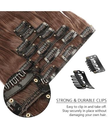 Feshfen Clip-In Hair Extensions Set 7 Parts 16 Clips Wavy Synthetic Hair Light Golden Brown - 50cm for Women - Buy Online on GoSupps.com