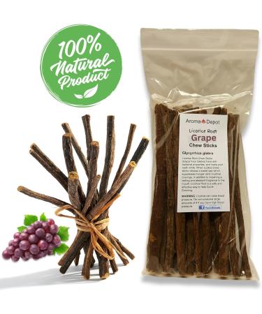 Aroma Depot Grape Flavored Licorice Root Chew Sticks - 16 oz. for Oral Health 100% Pure Natural 6.5-7 inches Long - Buy Online on GoSupps.com