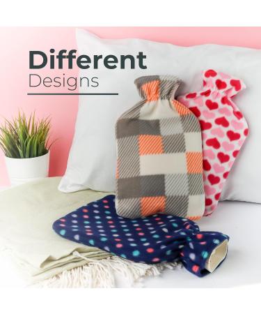 Divchi Portable Hot Water Bottle with Fleece Cover - Natural Rubber Heat Pad for Neck Shoulders Back and Legs - Soft Pink Comfort - Buy Online on GoSupps.com