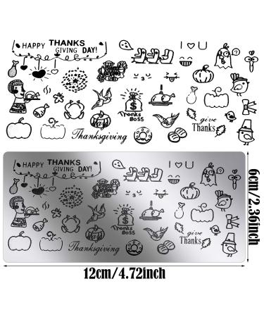 6-Piece Thanksgiving Fall Nail Stamping Plates Set for Nail Design Decoration - Buy Online on GoSupps.com