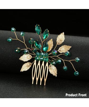 Bridal Wedding Hair Accessories Green Hair Accessories Sparkly Rhinestone Hair Combs Slides Hair Clips Prom Hair Accessories French Hair Comb Hair Jewelry Hair Pieces for Women - Buy Online on GoSupps.com