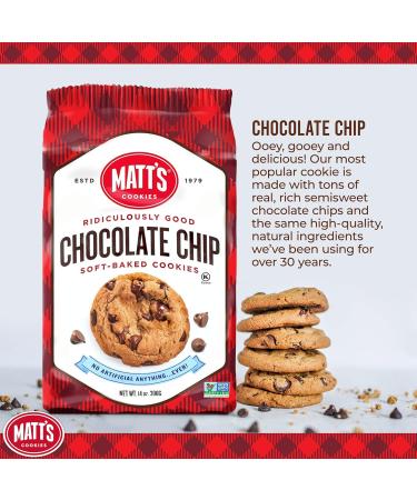  Matt's Cookies Matt's Cookies Chocolate Chip Cookies Sweet Baked Cookies Non-GMO 6 x 395g - Buy Online on GoSupps.com