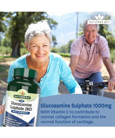 Natures Aid Glucosamine Sulphate 1000mg with Vitamin C - 90 Tablets for Collagen & Cartilage Support - Buy Online on GoSupps.com
