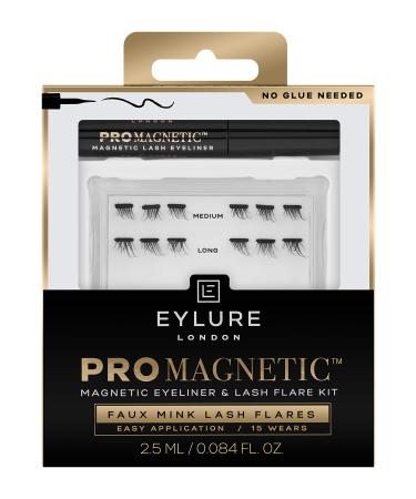 Eylure PROMAGNETIC Magnetic Eyeliner and False Lashes Kit Faux Mink Flares Medium and Long No Glue Needed