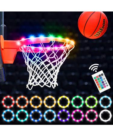 DONBODUX LED Basketball Hoop Lights Rim-Remote Control Basketball Lights Rim,16 Color Change by Yourself,Waterproof,Light up Basketball Rim,for Outdoor Games and Training in The Evenings