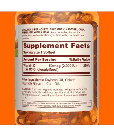 Sundown Vitamin D3 2000 IU Softgels | Immune, Bone & Teeth Health Support | Non-GMO, Gluten & Dairy Free | 150 Count - Buy Online on GoSupps.com