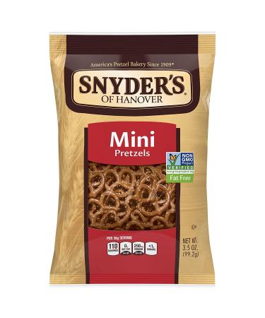 Snyder's of Hanover Mini Pretzels - 3.49 Oz, 64 Count, Pack of 8 - Crunchy Snack Treats - Buy Online on GoSupps.com