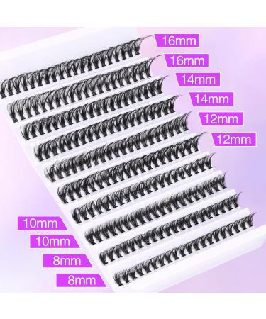 Ruairie Black Lash Extension Kit: 200pcs Bond & Seal DIY Eyelash Extension Clusters 8-16MM CD Curl Individual Lashes Set - Buy Online on GoSupps.com