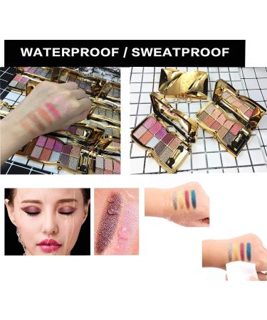 UIFCB Glitter Eyeshadow Palette - 10 Colors Sparkle Shimmer Eye Shadow Set in Gold (Type 2) - Buy Online on GoSupps.com