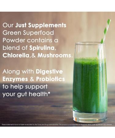 JS JUST SUPPLEMENTS Greens Superfood with Spirulina Chlorella Mushrooms & Veggies Digestive Enzymes & Probiotics - Buy Online on GoSupps.com