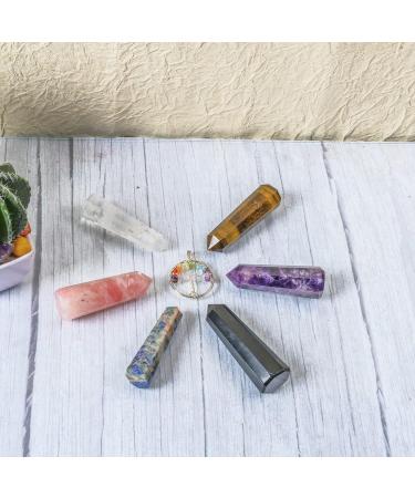 7pcs Chakra Stone Set - Healing Crystals - Crystals and Gemstones - Crystal Wand - Witchcraft Kit - Meditation Accessories - 7 Chakra Stone - Crystals for Beginners Healing Kit 5 - Buy Online on GoSupps.com