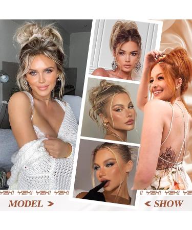 colorfulpanda Claw Clip in Ponytail Hair Extensions 10 Inch Messy Bun Clip in Hair Scrunchies Natural Straight Synthetic Hairpiece Short Ponytail Bun Hair Chignons for Women Girls Blonde Ombre blonde - Buy Online on GoSupps.com