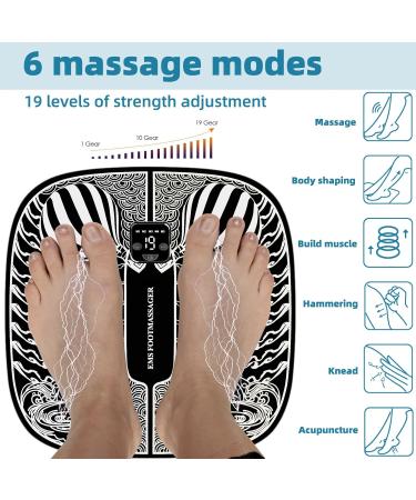 EMS Foot Stimulator Massage Device - 6 Modes & 19 Levels for Pain Relief | Electric Foot Massager with Remote Control - Buy Online on GoSupps.com