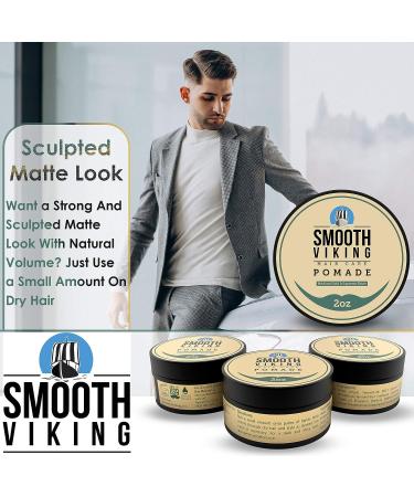 Smooth Viking Beard Care Pomade for Men - Medium Hold & High Shine (2 oz) - Water Based Pomade for Straight, Thick, and Curly Hair - Buy Online on GoSupps.com