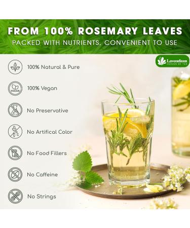 Lavendium Premium 55 Rosemary Tea Bags 100% Natural & Pure from Rosemary Leaves. Loose Leaf Rosemary Herbal Tea. Made with Natural Material Tea Bags. No Sugar No Caffeine No Gluten Vegan. Rosemary 55 Bags - Buy Online on GoSupps.com