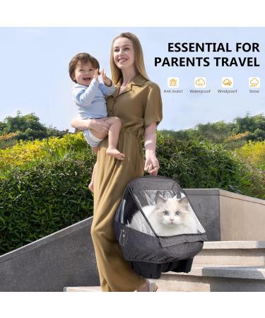 Universal Car Seat Rain Cover with Organizer - Waterproof Weather Shield for Infant Baby Carrier - Car Seat Accessory - Buy Online on GoSupps.com