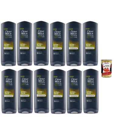 Italian Gourmet E.R. Dove Men+Care 3 in 1 Shower Gel Sport Care Active + Bath Shower for Body Face and Hair with 24 Hour Care Effect 12 x 250 ml + Polpa Italian Gourmet 400 g