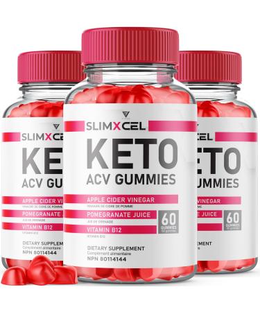 (3 Pack) SlimXcel Keto ACV Gummies SlimXcell Keto Gummies SlimXcel Apple Cider Vinegar Weight Management Support SlimXcel Maximum Strength Vitamin Fat Burner Keto Formula Supplement (180 Gummies)