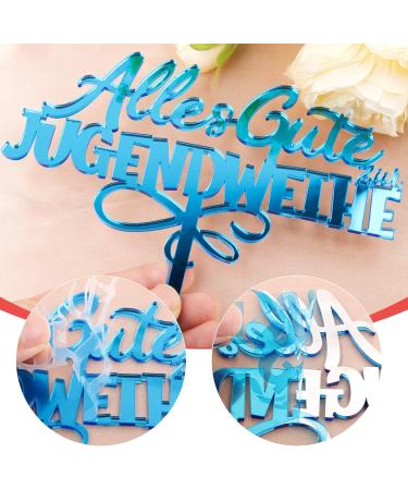 Happy Youth Consecration Cake Topper | Blue Acrylic Decoration & Gift Idea - Buy Online on GoSupps.com