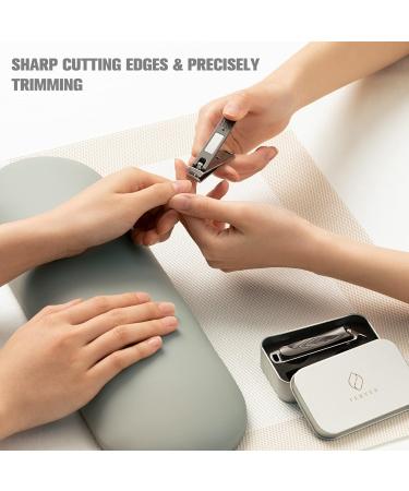 Feryes Nail Clipper Set 2 Stainless Steel Nail Clippers for Toenails & Fingernails Curved & Beveled Blades 3.14 Inch Taupe - Buy Online on GoSupps.com