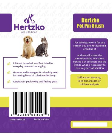 Hertzko Pin Brush for Dogs and Cats | Ideal for Detangling and Shedding | Wide Brush for Long or Short Hair - Buy Online on GoSupps.com