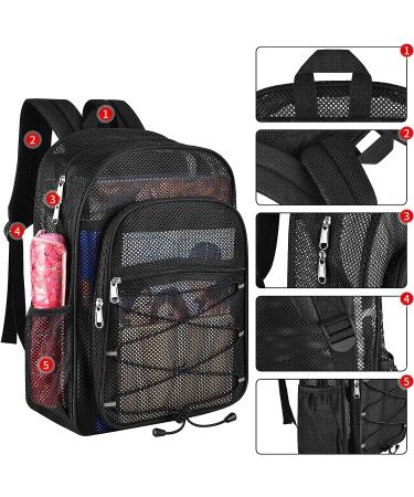 Heavy Duty Mesh Backpacks for Adults  Mesh School Bags for Boys and Girls  See Through School Bags with Adjustable Straps  Mesh Bags for Swimming  Fitness  Sports  Carry Portable Oxygen Concentrators Black - Buy Online on GoSupps.com
