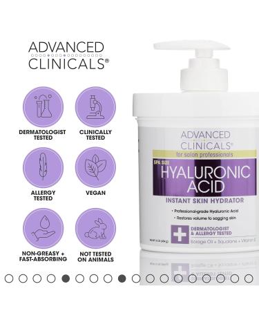 Advanced Clinicals Hyaluronic Acid Instant Hydrating Body Cream + Hyaluronic Acid Hydrating Face Cream Set - Buy Online on GoSupps.com