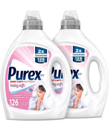Purex Liquid Baby Laundry Detergent - Baby Soft Scent 2X Concentrated 252 Loads 2 Pack - Gentle & Effective for Baby Clothes - Buy Online on GoSupps.com