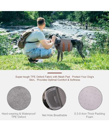 Vintage Outdoor Dog Backpack | Adjustable Service Hound Saddle Bag for Medium Large Dogs | Ideal for Camping, Hiking, Training & Travel - Buy Online on GoSupps.com