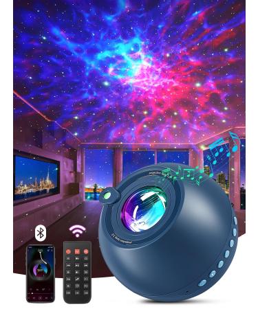 Galaxy Projector HD RGB Star Projector Night Light Projector for Bedroom 15 White Noise Galaxy Light Projector HiFi Bluetooth Speaker Galaxy Light Remote&Timer Sensory Lights Projector Light for kids Deep Sky Blue