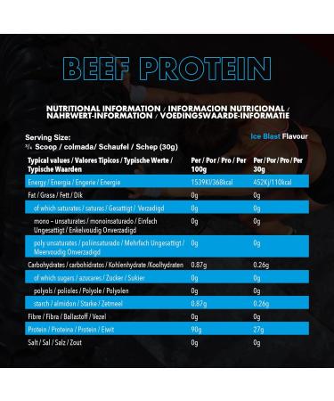 NXT Nutrition Beef Protein Isolate Powder 1.8kg - High Natural Amino Acids, Paleo Keto Friendly, Dairy & Gluten Free - Ice Blast Flavor - Buy Online on GoSupps.com