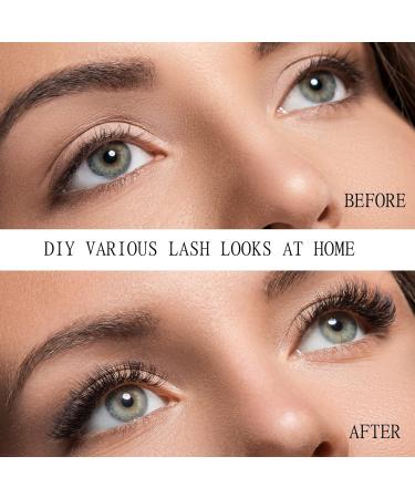 SISILILY DIY Individual Cluster Lashes CC Curl Kit - 45 Hand-made 3D False Eyelashes with Glue and Tweezer - Easy DIY Eyelash Extensions at Home - Save Time with DM10 Clusters - Buy Online on GoSupps.com