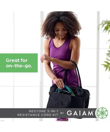 Gaiam 3-in-1 Resistance Band Kit | Comfort-Grip Handles & Interchangeable Strength Bands for HIIT - International Shipping Available - Buy Online on GoSupps.com