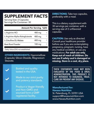 HAVASU NUTRITION Organic Maca Root Liquid Drops (60 Servings) & L Arginine L Citrulline Supplement (30 Servings) - Buy Online on GoSupps.com