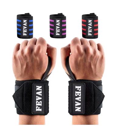 FEVAN PACK 2 adjustable fitness bracelets-wrist tendinitis bracelet-unisex crossfit bracelet-carpal tunnel bracelet-black bracelet