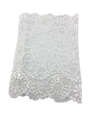Decorative Unlined Picc Line Lace Sleeve Cover for Cancer Chemo Diabetes Freestyle Libre Lymes Disease - Suitable for weddings/events (White type#3 6.75")