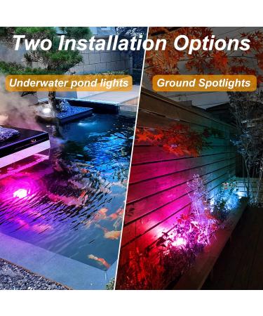 Coreslux Solar Pond Lighting - Adjustable RGB Underwater Spotlights | IP65 Waterproof Landscape Lights (3 Pack) - Buy Online on GoSupps.com