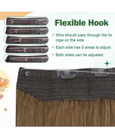 Easyouth Brown Wire Hair Extensions | 14 Inch Medium Brown Human Hair Fish Line Extensions | 70g 1-Wire #4 - Buy Online on GoSupps.com