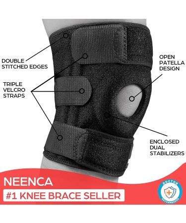 NEENCA XX-Large Knee Brace with Side Stabilizers & Gel Pads for Meniscus Tear & ACL Joint Pain - Buy Online on GoSupps.com