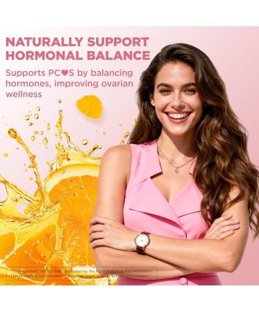 PCOS Inositol Gummies for Ovarian & Hormonal Balance, 60 Count PCOS Gummies with Myo-Inositol, Folate & Zinc Helps Menstrual Cycle, Orange Flavor Ovulation Gummy for Wellness Ovulation & Fertility - Buy Online on GoSupps.com