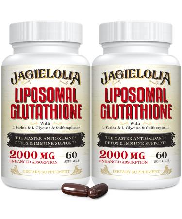 Liposomal Glutathione 2000 mg with L-Serine, L-Glycine & Sulforaphane  Active L-Glutathione Unique Formulation to Enhance Absorption - Master Antioxidant, Detoxifying & Immune | 120 Softgels 60 Count (Pack of 2) - Buy Online on GoSupps.com