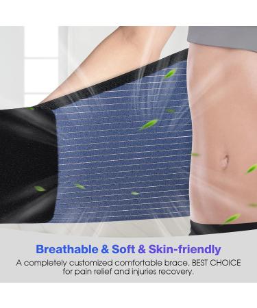 NEENCA Back Support Brace Adjustable Lumbar Support for Pain Relief of Back/Lumbar/Waist Waist Wrap with Spring Stabilizers for Injury Herniated Disc Sciatica Scoliosis and more - FSA/HSA APPROVED Black-blue Large - Buy Online on GoSupps.com