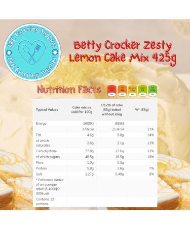 Zesty Lemon Betty Crocker Cake Mix 425g - Buy Online on GoSupps.com