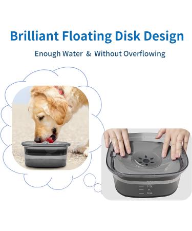 DECYAM Non Spill Dog Water Bowl Slow Water Feeder for Dogs 2L / 70 oz Large Capacity Pet Water Dish for Dogs Brown - Buy Online on GoSupps.com