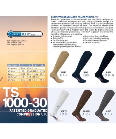 Travelsox Flight Travel Socks OTC | Patented Graduated Compression | X-Large Black - Buy Online on GoSupps.com