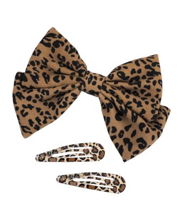 Duoduorou Bow Hair Clip  7.1 Handmade Leopard Hair Bows for Girls  Back to School Outfits for Girls  Baby Girl Stuff  Kawaii Flower Hair Accessories  Hair Clips for Women  Birthday  Party  Christmas  Wedding Hair Decora...